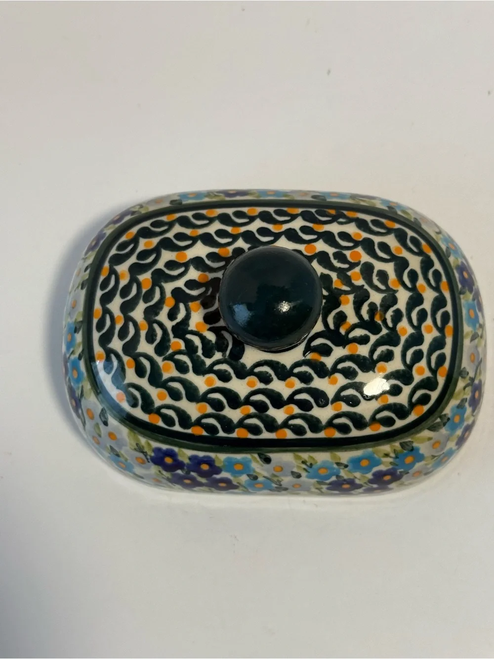 Polish Pottery Replacement Lid 1393 Unikat Heart to Heart Art-118 Signed⁠
